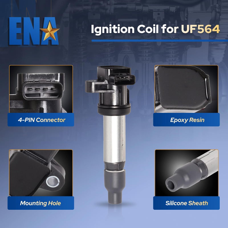 ENA Set of 8 UF564 Ignition Coil Pack Compatible with V8 4.4L 4.6L 2004 2005 2006 Buick Lucerne Cadillac DeVi1le Seville DTS SRX STS XLR 2004-2006 4.4 4.6 coil packs for 12594176 - Image 4